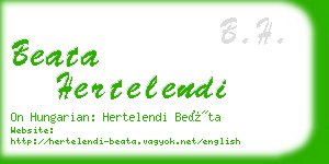 beata hertelendi business card